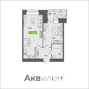 1-к квартира, вторичка, 38м2, 7/11 этаж