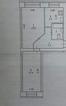 2-к квартира, вторичка, 45м2, 1/5 этаж