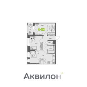 2-к квартира, вторичка, 53м2, 9/16 этаж