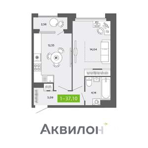 1-к квартира, вторичка, 37м2, 16/16 этаж