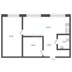 2-к квартира, вторичка, 51м2, 2/5 этаж