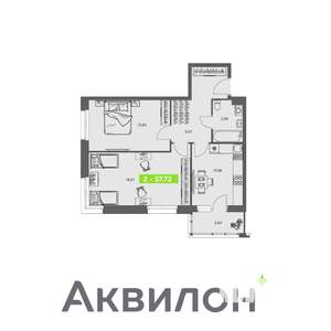 2-к квартира, вторичка, 58м2, 7/8 этаж