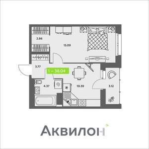 1-к квартира, вторичка, 38м2, 4/8 этаж