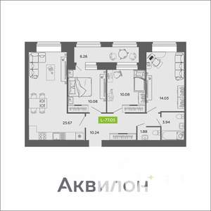 3-к квартира, вторичка, 77м2, 5/11 этаж
