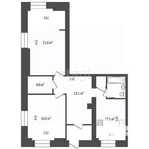 2-к квартира, вторичка, 75м2, 1/9 этаж