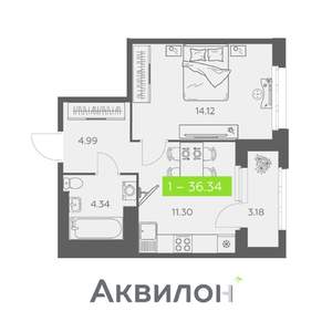 1-к квартира, вторичка, 36м2, 7/11 этаж