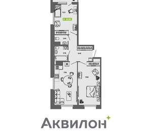 2-к квартира, вторичка, 63м2, 10/16 этаж
