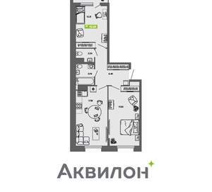 2-к квартира, вторичка, 63м2, 5/16 этаж