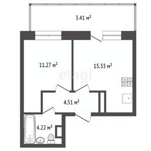 1-к квартира, вторичка, 35м2, 10/16 этаж