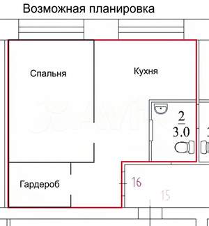 1-к квартира, вторичка, 31м2, 2/5 этаж