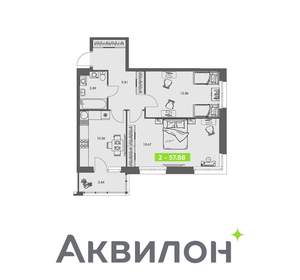 2-к квартира, вторичка, 58м2, 6/8 этаж