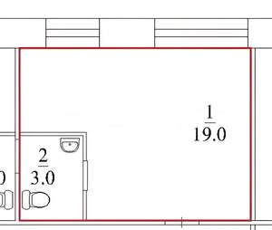 1-к квартира, вторичка, 22м2, 2/5 этаж