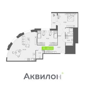 2-к квартира, вторичка, 95м2, 5/11 этаж