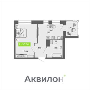 1-к квартира, вторичка, 31м2, 4/16 этаж