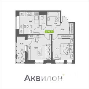 2-к квартира, вторичка, 49м2, 15/16 этаж