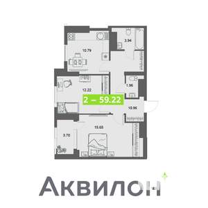 2-к квартира, вторичка, 59м2, 30/32 этаж