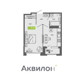 1-к квартира, вторичка, 36м2, 15/16 этаж