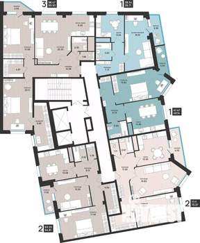 2-к квартира, вторичка, 73м2, 4/13 этаж