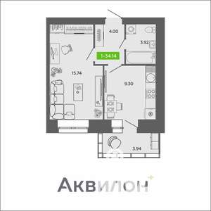 1-к квартира, вторичка, 34м2, 11/11 этаж