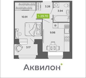 1-к квартира, вторичка, 30м2, 6/11 этаж