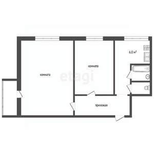 2-к квартира, вторичка, 46м2, 4/9 этаж