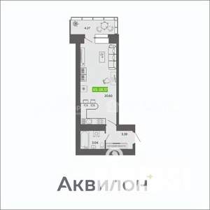 Студия квартира, вторичка, 28м2, 9/11 этаж