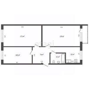 3-к квартира, вторичка, 61м2, 5/5 этаж