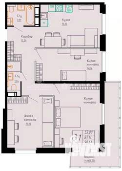 3-к квартира, вторичка, 91м2, 3/11 этаж