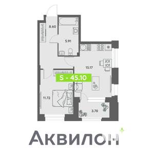1-к квартира, вторичка, 45м2, 3/32 этаж