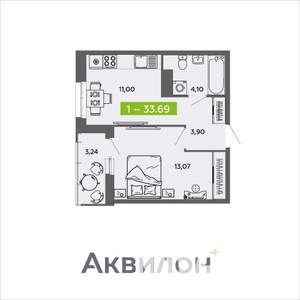 1-к квартира, вторичка, 34м2, 16/16 этаж
