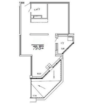 2-к квартира, вторичка, 80м2, 12/14 этаж