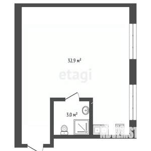 Студия квартира, вторичка, 36м2, 1/5 этаж