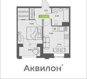 1-к квартира, вторичка, 32м2, 8/16 этаж