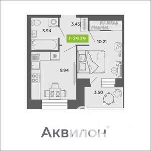 1-к квартира, вторичка, 29м2, 11/11 этаж