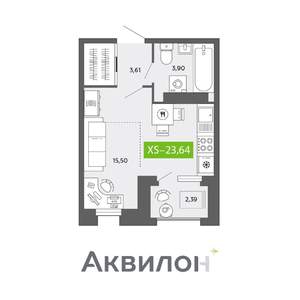 Студия квартира, вторичка, 24м2, 14/16 этаж