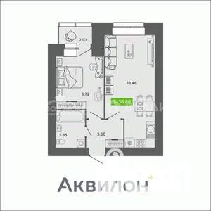 1-к квартира, сданный дом, 37м2, 11/11 этаж