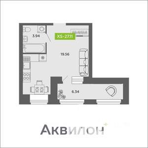 Студия квартира, вторичка, 27м2, 1/11 этаж