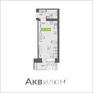 Студия квартира, вторичка, 30м2, 7/11 этаж