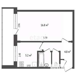1-к квартира, вторичка, 30м2, 3/9 этаж