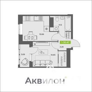 1-к квартира, вторичка, 30м2, 12/16 этаж