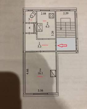 1-к квартира, вторичка, 31м2, 2/2 этаж