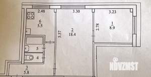 2-к квартира, вторичка, 42м2, 1/9 этаж