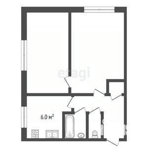 2-к квартира, вторичка, 40м2, 1/5 этаж