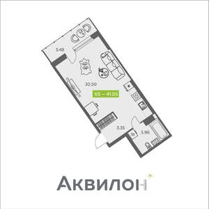 Студия квартира, вторичка, 41м2, 8/8 этаж