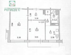 2-к квартира, вторичка, 50м2, 5/9 этаж