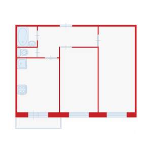 2-к квартира, вторичка, 53м2, 6/9 этаж