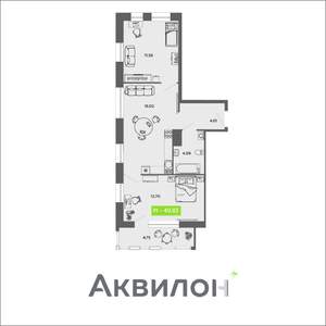 2-к квартира, вторичка, 50м2, 7/16 этаж