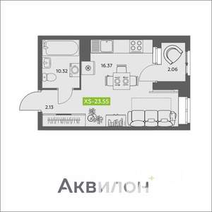 Студия квартира, вторичка, 24м2, 9/16 этаж
