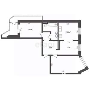 2-к квартира, вторичка, 63м2, 6/10 этаж