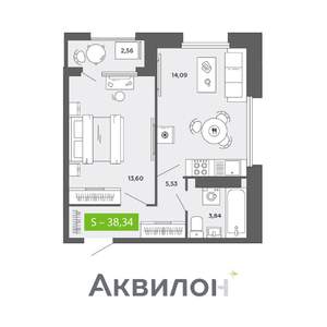 1-к квартира, вторичка, 38м2, 12/16 этаж
